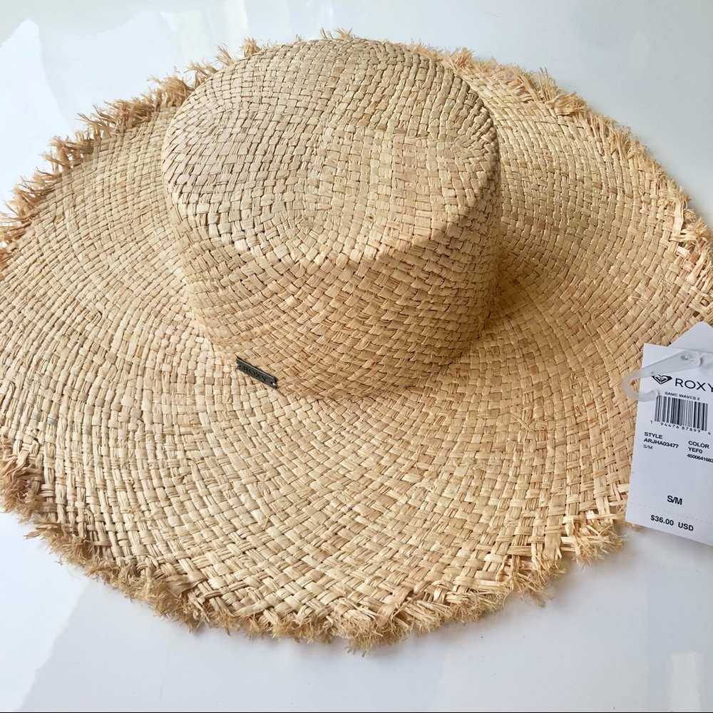NEW Roxy Straw Sun Hat “Same Waves 2”